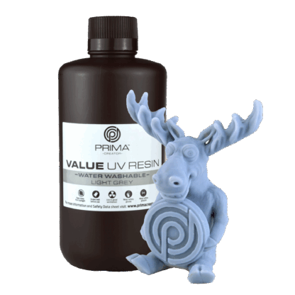 PrimaCreator Value Water Washable UV Resin - 1000 ml - Light Grey