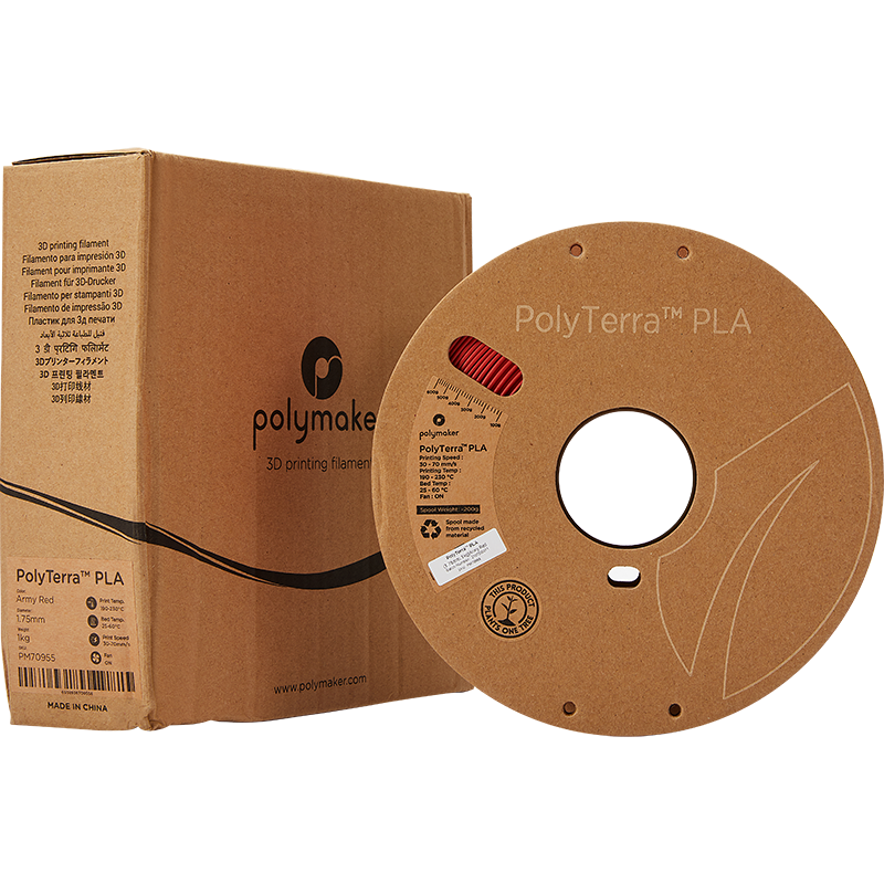 Polymaker Polyterra PLA - 1.75mm - 1Kg - Army Red