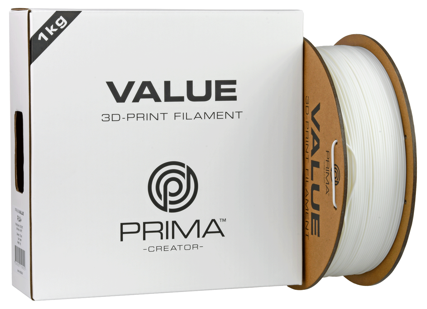 PrimaValue PLA+ - Hvit - 1 kg